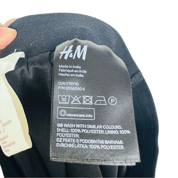 H&M Textured Peacock Feather Print Frilly High Waisted Pull On Circle Min Skirt - Picture 6 of 8